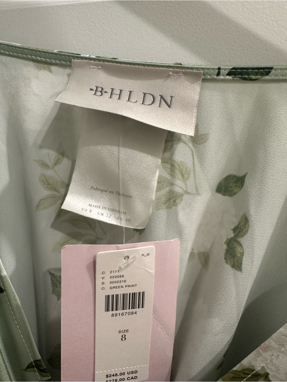 BHLDN Pale Sage Green Floral V-Neck Maxi Dress NWT - Picture 2 of 6
